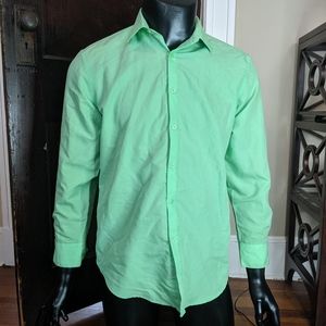 Mondo Uomo Italia neon green wrinkle free shirt
